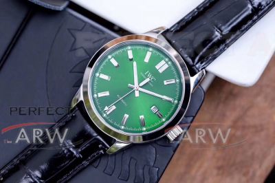 Perfect Replica IWC Ingenieur Stainless Steel Case Green Face 40mm Watch 8215 Automatic Movement
